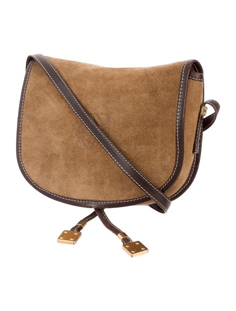 Designer Crossbody Bag: Suede Lined Vintage Key Chain Small .